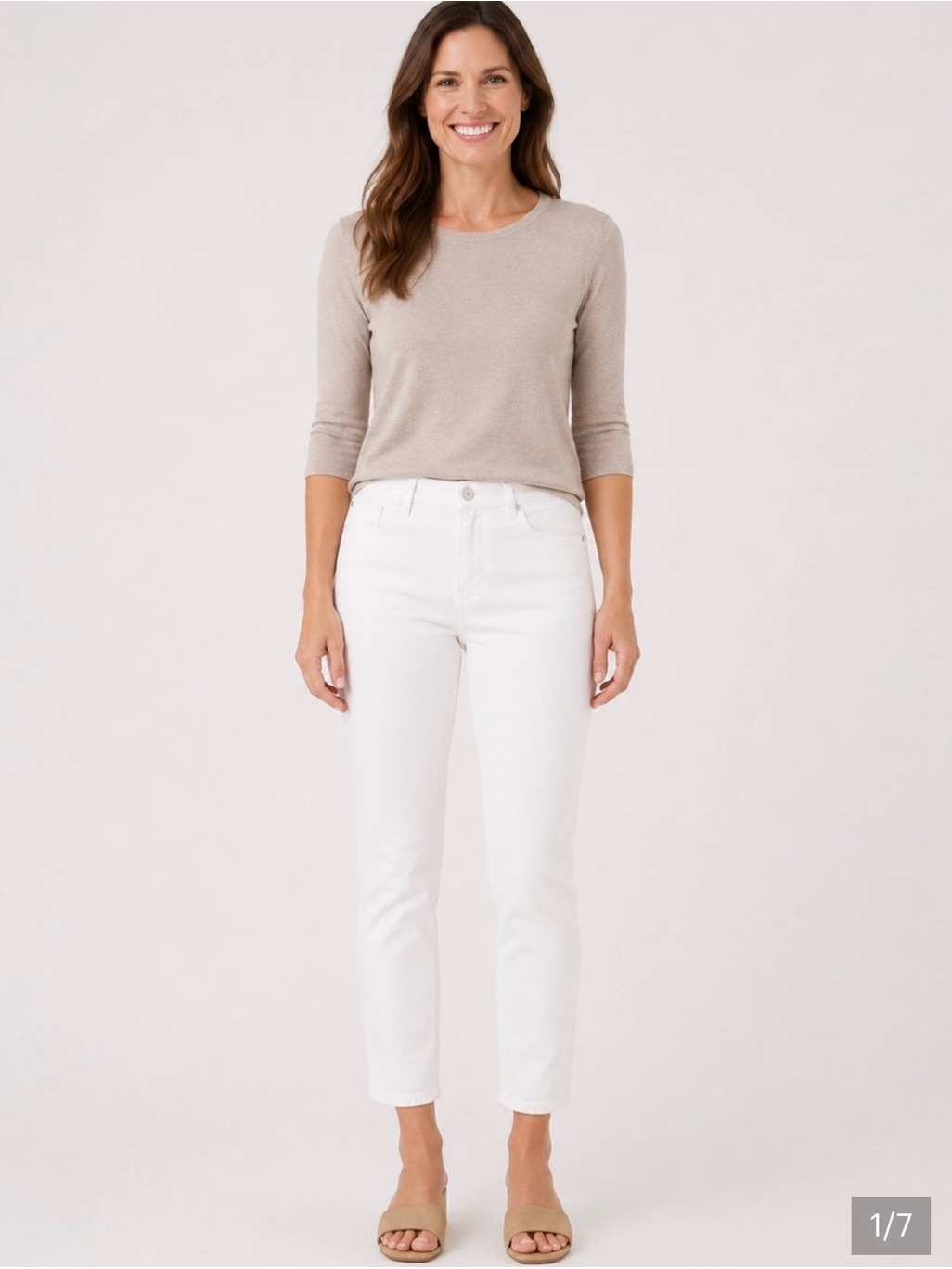 J.Jill Denim Authentic Fit Slim Ankle Classic White Straight-Leg Jeans Size 12